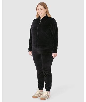 Jaqueta Feminina Plus Size Tradicional Em Malha Plush