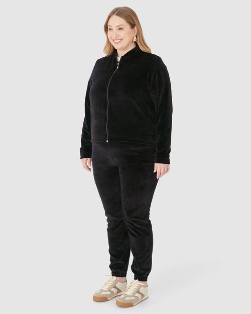 Jaqueta Feminina Plus Size Tradicional Em Malha Plush