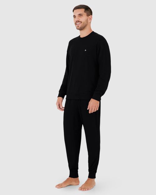 Pijama Masculino Camiseta Manga Longa E Calça Em Moletinho De Viscose