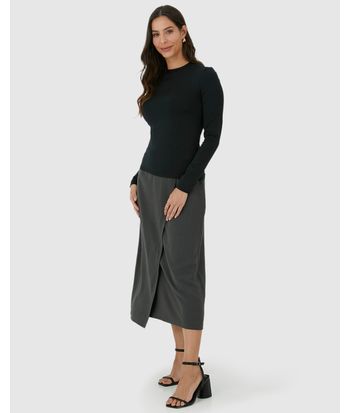 Blusa Básica Feminina Decote Redondo Manga Longa Em Malha Térmica