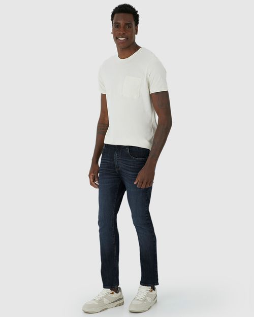 Calça Masculina Slim Bolso Funcional Em Flex Jeans