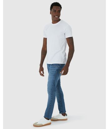Calça Masculina Skinny Tape Bolso Funcional Em Flex Jeans