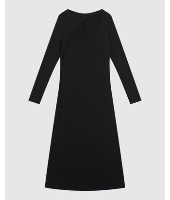 Vestido Midi Feminino Busto Detalhe Vazado Em Malha Jacquard - ENFIM