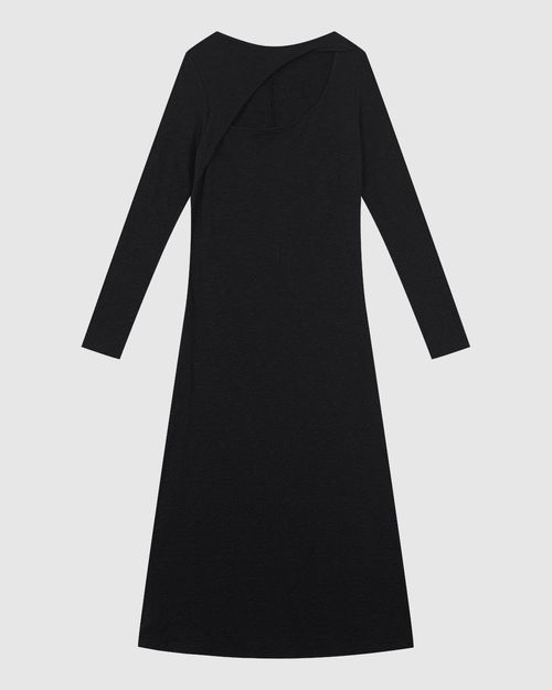 Vestido Midi Feminino Busto Detalhe Vazado Em Malha Jacquard - ENFIM