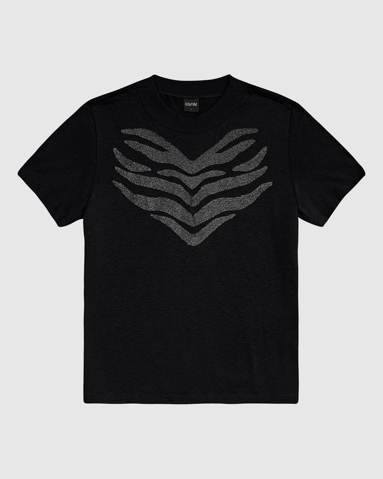 T-Shirt Feminina Slim Estampa Desenho Orgânico Em Algodão - ENFIM