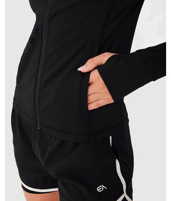 Jaqueta Feminina Slim Com Capuz Em Double Jersey - ENFIM