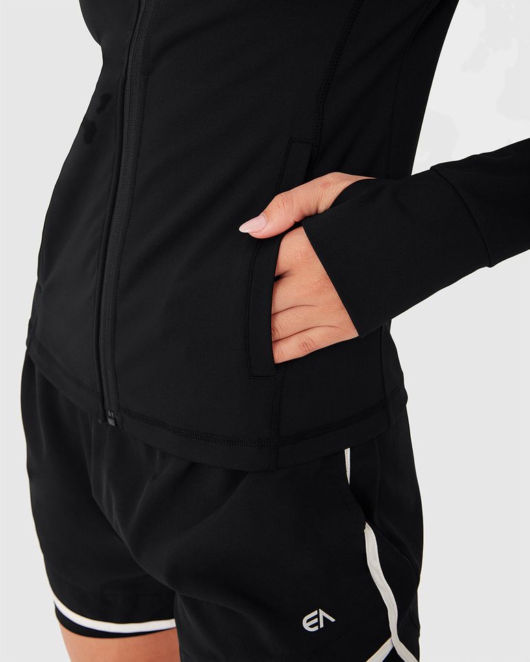Jaqueta Feminina Slim Com Capuz Em Double Jersey - ENFIM