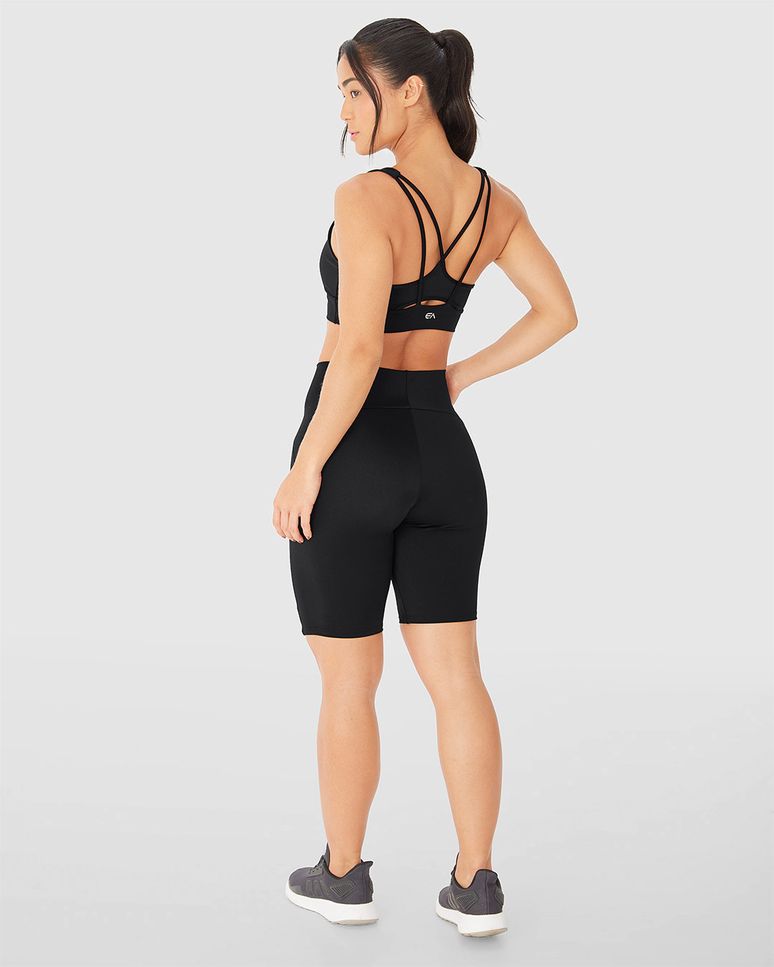 Top Strappy Esportivo Decote V Em Malha Brilho Proteção UV50+ - ENFIM