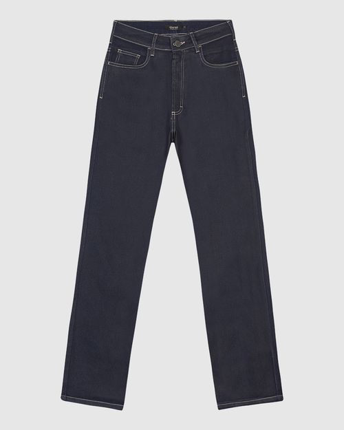 Calça Feminina Reta Cintura Alta Em Jeans Com Elastano - ENFIM
