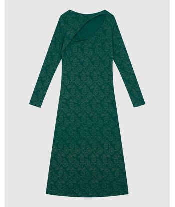 Vestido Midi Feminino Busto Detalhe Vazado Em Malha Jacquard - ENFIM