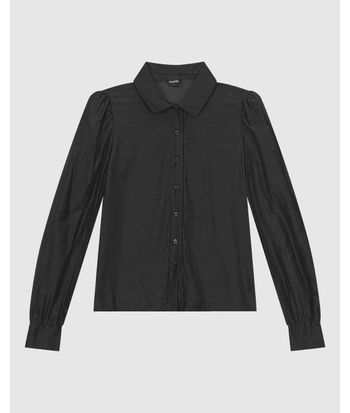 Camisa Feminina Mangas Bufantes Em Tecido Algodão Com Seda - ENFIM