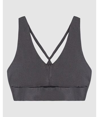 Top Strappy Esportivo Decote V Em Malha Brilho Proteção UV50+ - ENFIM