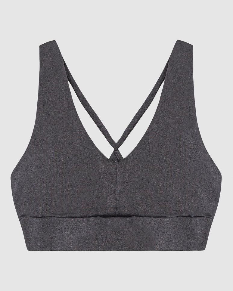 Top Strappy Esportivo Decote V Em Malha Brilho Proteção UV50+ - ENFIM