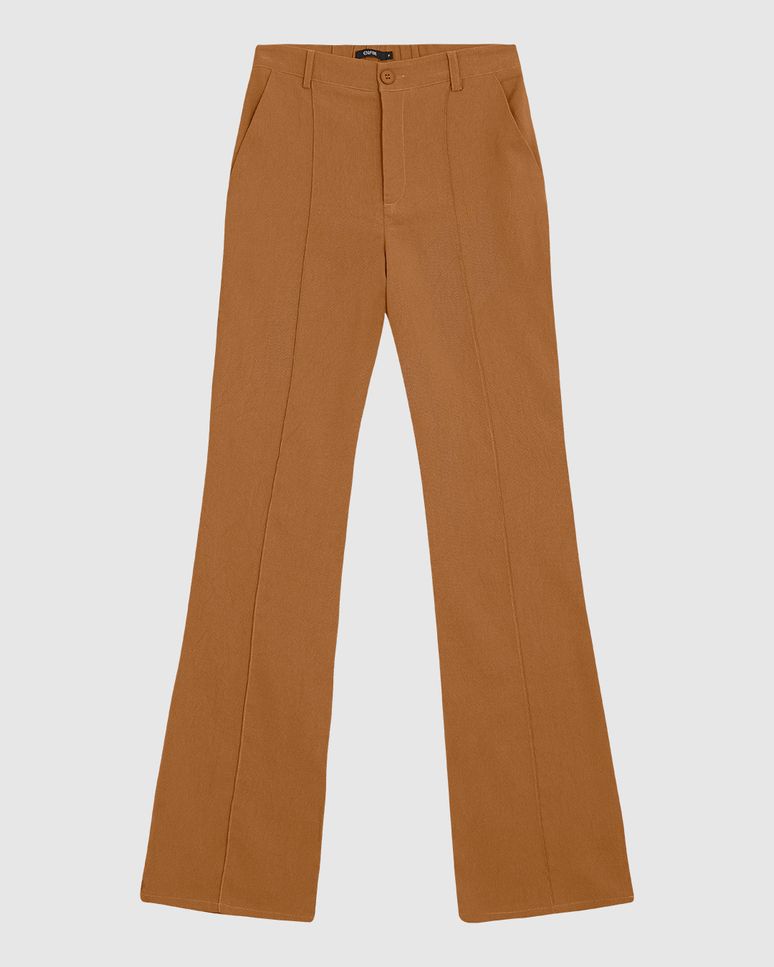 Calça Feminina Bootcut Recorte Frontal Em Crepe Stretch - ENFIM