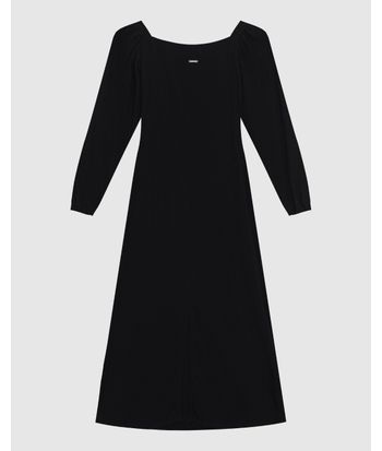 Vestido Midi Feminino Manga Longa Em Viscose - ENFIM