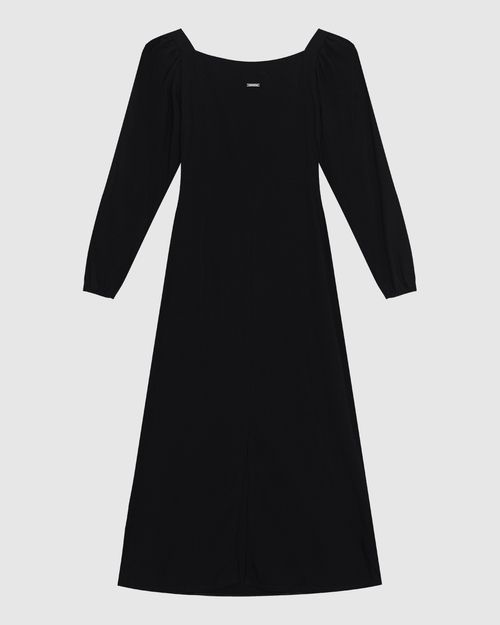 Vestido Midi Feminino Manga Longa Em Viscose - ENFIM