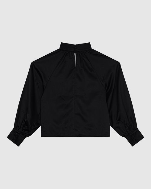 Blusa Feminina Decote Com Recorte E Gola Em Cetim - ENFIM