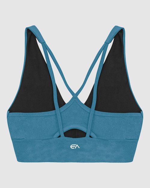 Top Strappy Esportivo Decote V Em Malha Brilho Proteção UV50+ - ENFIM