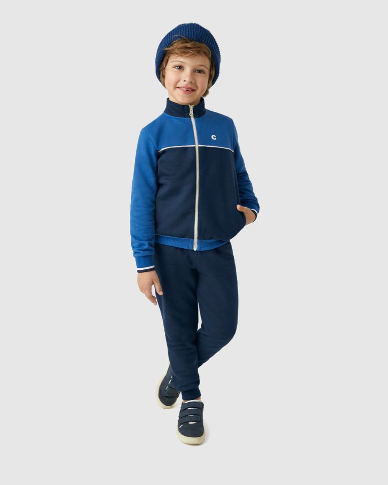 Conjunto Menino Jaqueta Estampa Costas HD Em Moletom Flanelado - Carinhoso