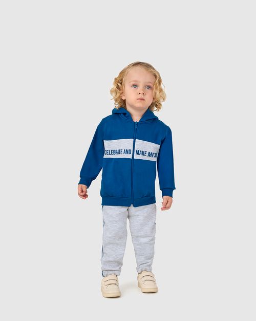 Conjunto Menino Calça Jogger Em Jacquard Texturizado - Carinhoso