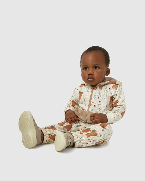 Conjunto Menino Estampado Jaqueta E Calça Em Moletom Flanelado - Carinhoso