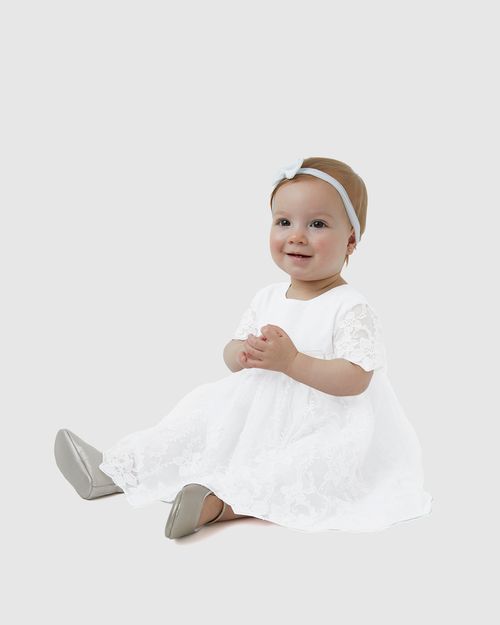 Conjunto Menina Vestido Laise + Calcinha Em Tricoline - Carinhoso