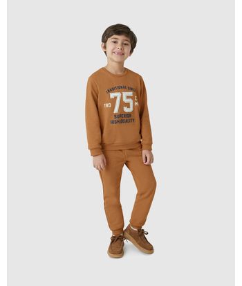 Conjunto Menino Blusão E Calça Em Moletom Rajado Flanelado - Carinhoso