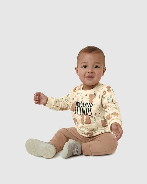 Conjunto Menino Blusão Estampa Flock Em Moletom Flanelado - Carinhoso