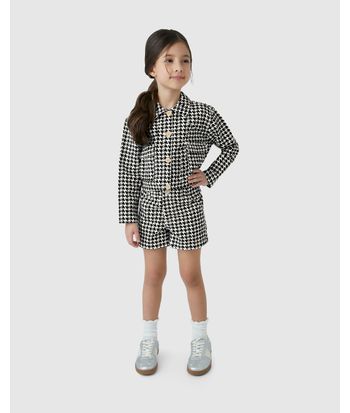 Jaqueta Cropped Menina Bolsos Frontais Em Sarja Com Elastano - Carinhoso