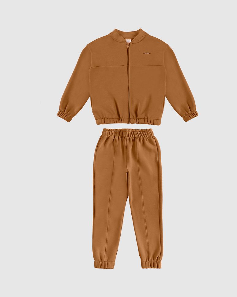 Conjunto Menina Jaqueta E Calça Em Moletom Comfy Touch Flanelado - Carinhoso