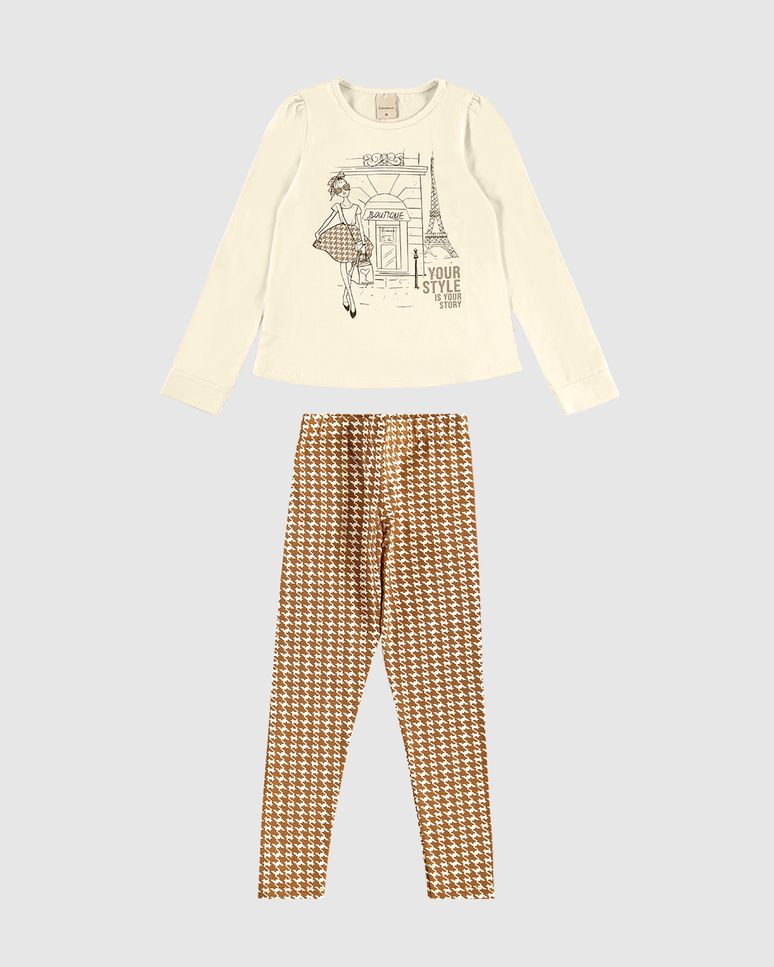Conjunto Menina Your Style Is Your Story Em Algodão - Carinhoso