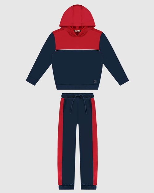 Conjunto Menino Bicolor Blusão E Calça Em Malha Térmica - Carinhoso