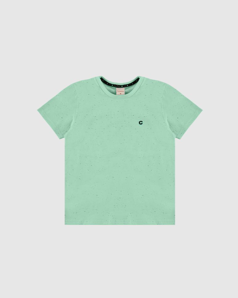 Camiseta Menino Decote Redondo Em Malha Botonê - Carinhoso