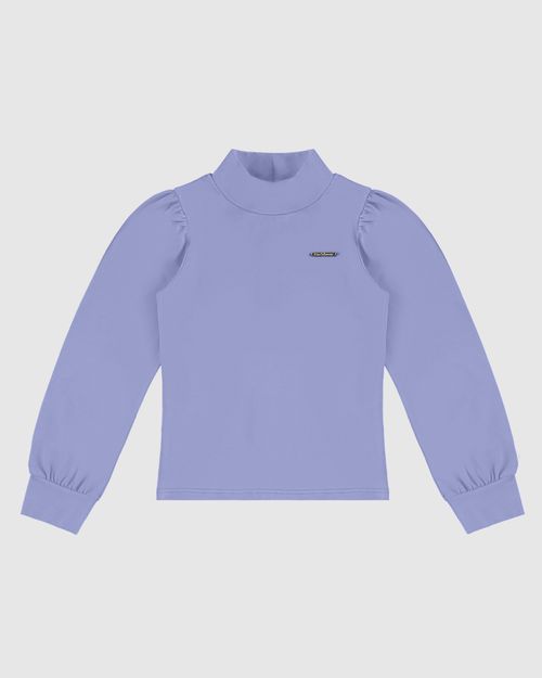 Blusa Menina Gola Alta Em Malha Algodão - Carinhoso