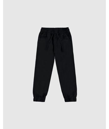 Calça Menino Jogger Cadarço Frontal Em Sarja Com Elastano - Carinhoso