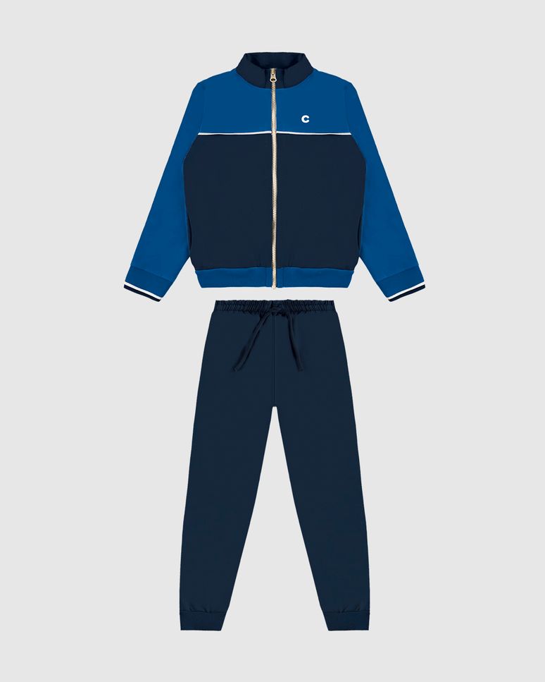 Conjunto Menino Jaqueta Estampa Costas HD Em Moletom Flanelado - Carinhoso