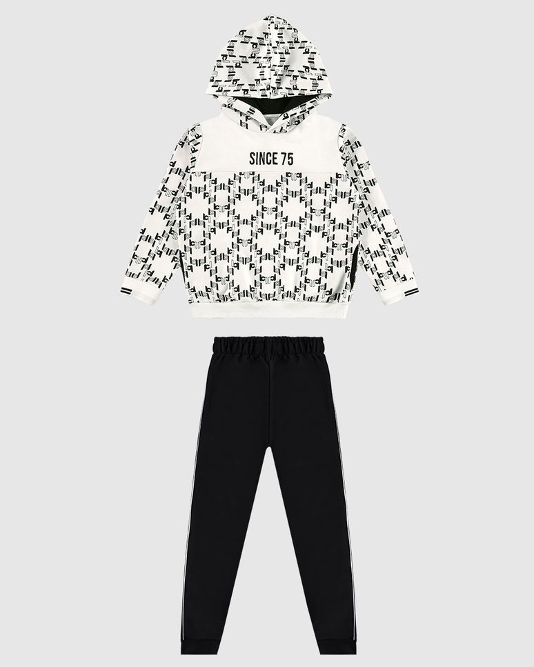 Conjunto Menino Blusão Estampado E Calça Em Moletom - Carinhoso