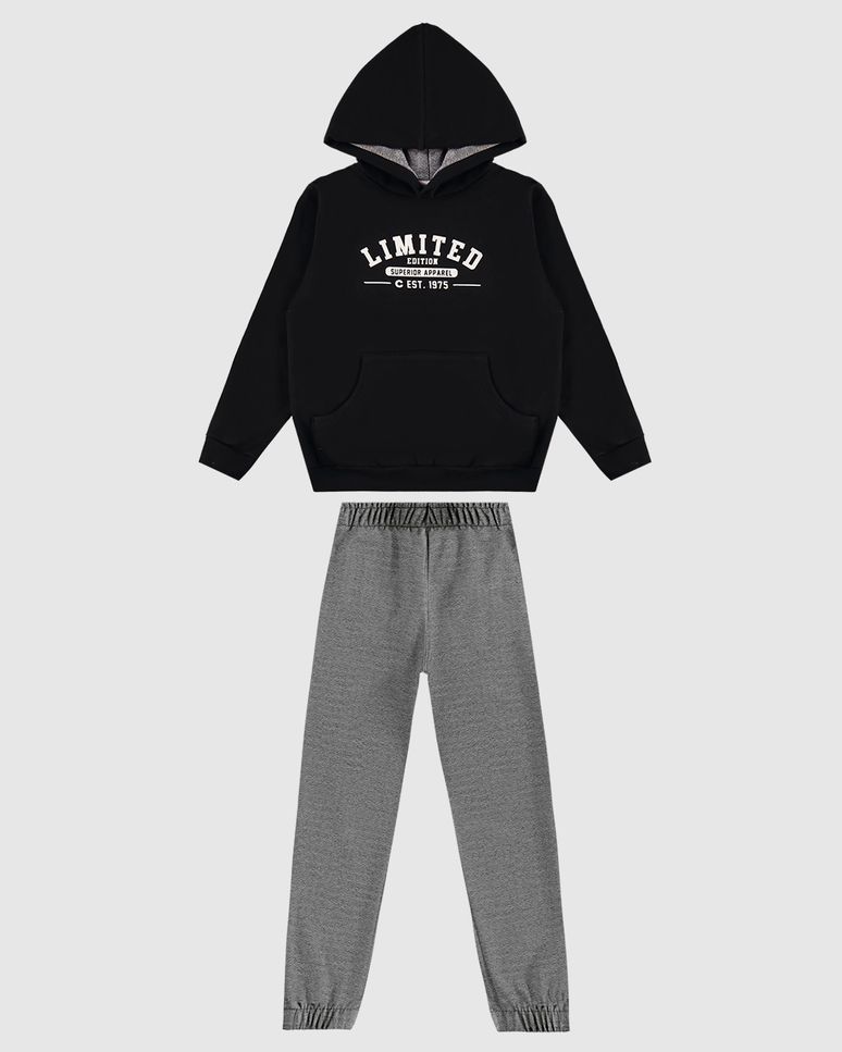 Conjunto Menino Blusão Estampa Limited Edition Em Moletom - Carinhoso