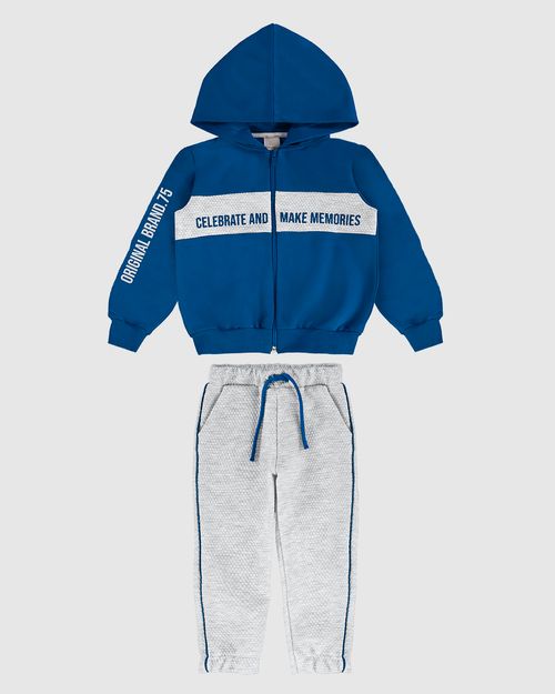 Conjunto Menino Calça Jogger Em Jacquard Texturizado - Carinhoso