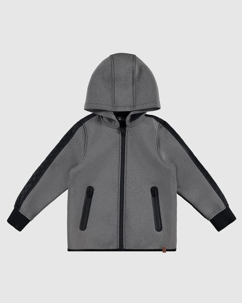 Jaqueta Menino Com Capuz E Bolso Zíper Em Neoprene - Carinhoso
