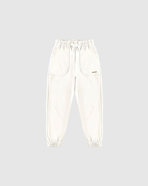 Calça Menina Clochard Cadarço Frontal Em Moletinho Lurex - Carinhoso