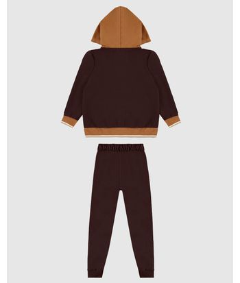 Conjunto Menino Blusão Zíper Frontal Em Jacquard Texturizado - Carinhoso