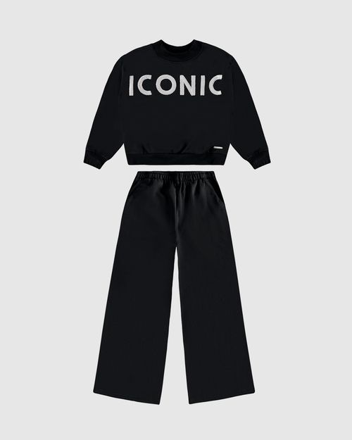 Conjunto Menina Iconic Em Moletom Stretch Flanelado - Carinhoso