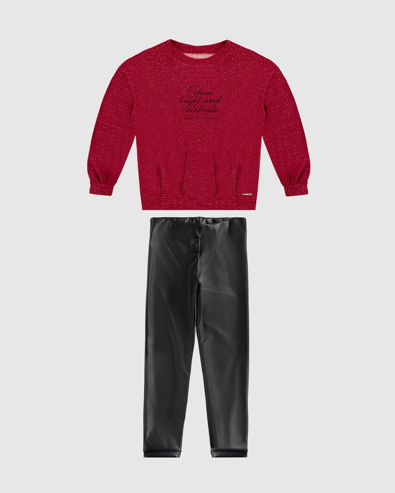 Conjunto Menina Blusão Shine Bright And Celebrate - Carinhoso