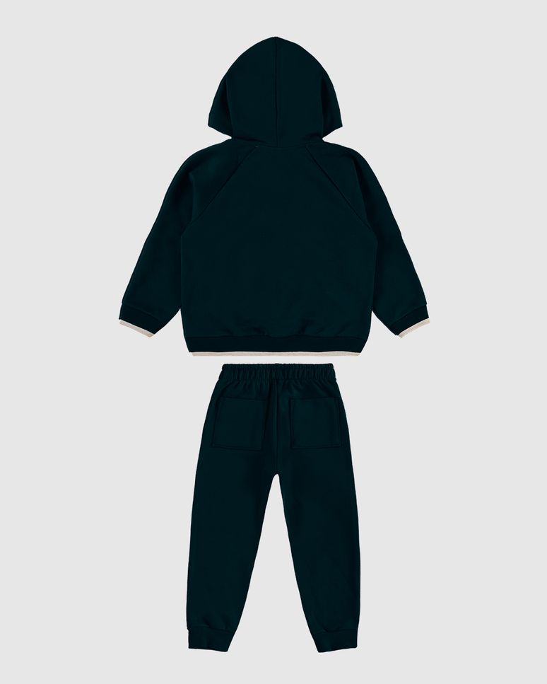 Conjunto Menino Blusão Estampa Bordada Em Moletom Flanelado - Carinhoso