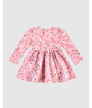 Vestido Body Menina Manga Longa Estampado Em Algodão - Carinhoso