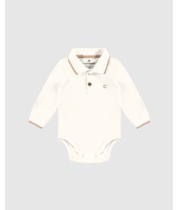 Body Polo Menino Manga Longa Em Algodão - Carinhoso