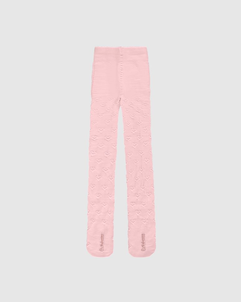 Meia-Calça Menina Corações Em Tricô - Carinhoso
