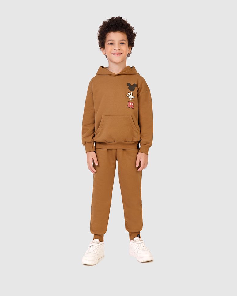 Conjunto Infantil Menino Blusão Mickey Disney Em Moletom Malwee Kids