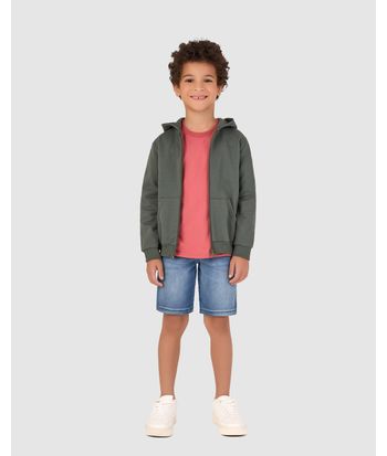 Bermuda Infantil Menino Tradicional Em Jeans Moletom - Malwee Kids